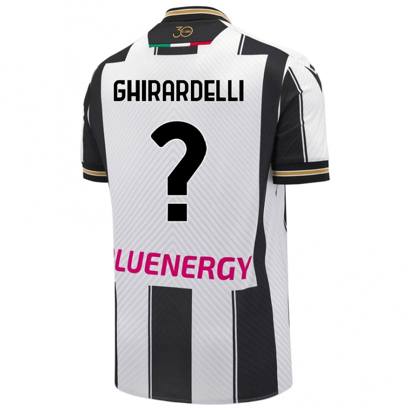 Kandiny Gyermek Davide Ghirardelli #0 Fehér Fekete Hazai Jersey 2024/25 Mez Póló Ing