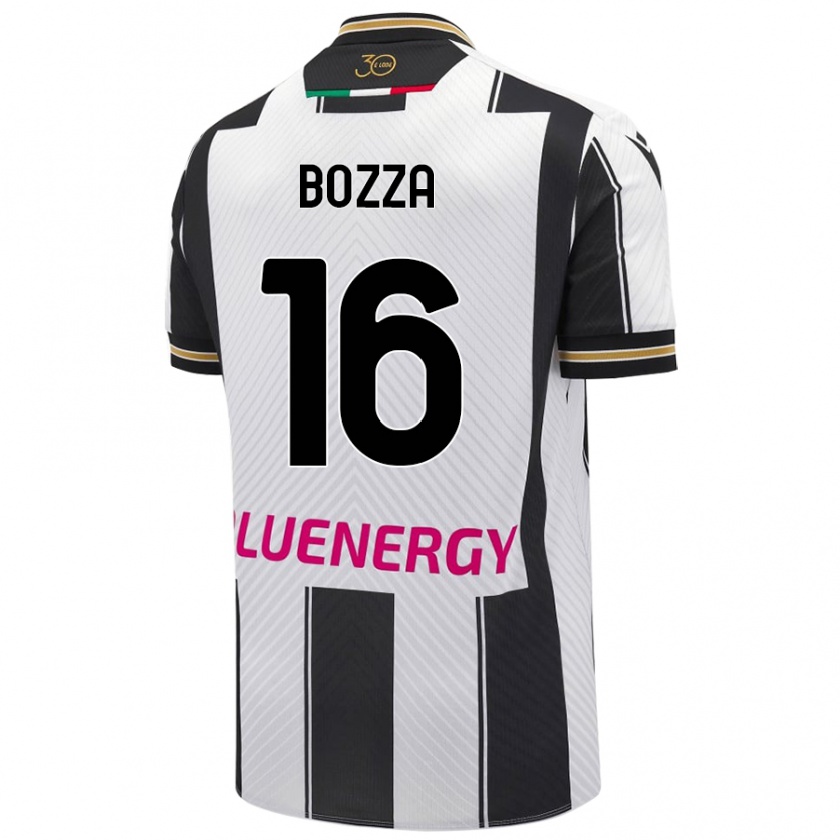 Kandiny Gyermek Mattia Bozza #16 Fehér Fekete Hazai Jersey 2024/25 Mez Póló Ing