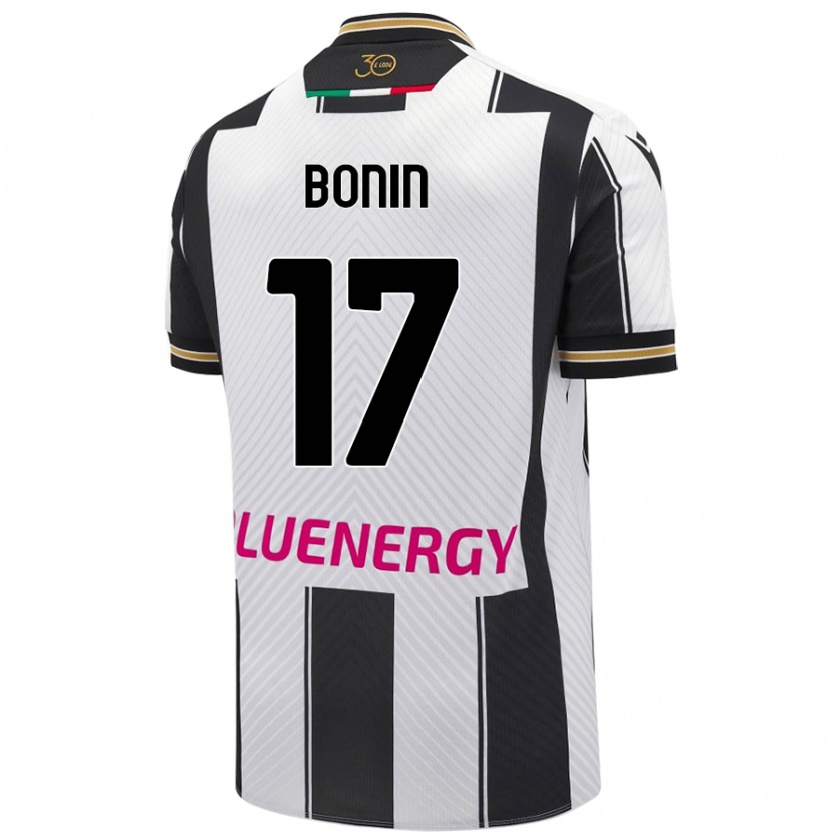 Kandiny Gyermek Luca Bonin #17 Fehér Fekete Hazai Jersey 2024/25 Mez Póló Ing