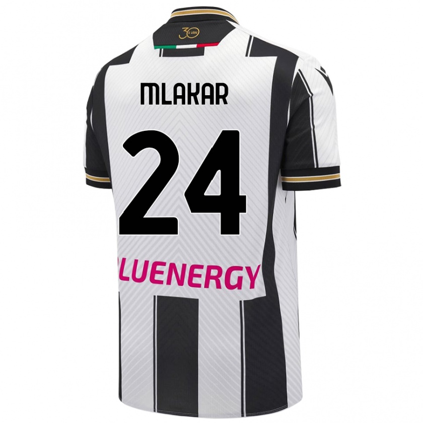 Kandiny Gyermek Lorenzo Mlakar #24 Fehér Fekete Hazai Jersey 2024/25 Mez Póló Ing