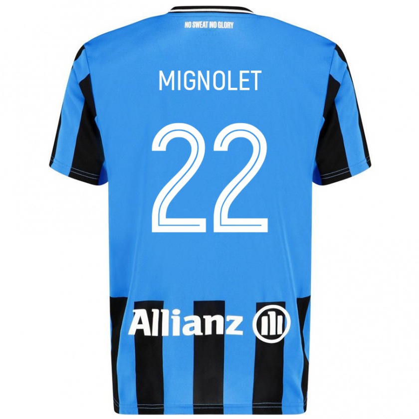 Kandiny Gyermek Simon Mignolet #22 Égszínkék Fekete Hazai Jersey 2024/25 Mez Póló Ing