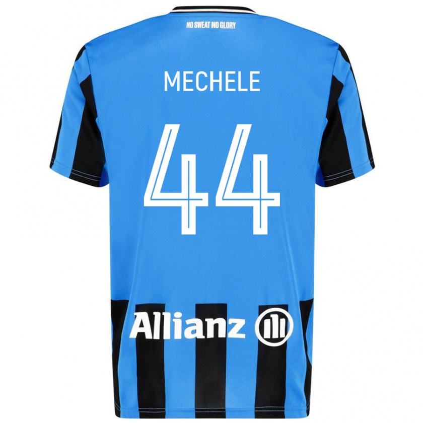 Kandiny Gyermek Brandon Mechele #44 Égszínkék Fekete Hazai Jersey 2024/25 Mez Póló Ing