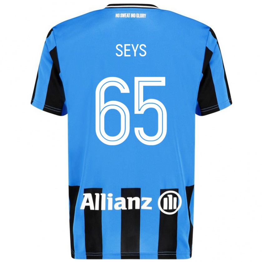 Kandiny Gyermek Joaquin Seys #65 Égszínkék Fekete Hazai Jersey 2024/25 Mez Póló Ing