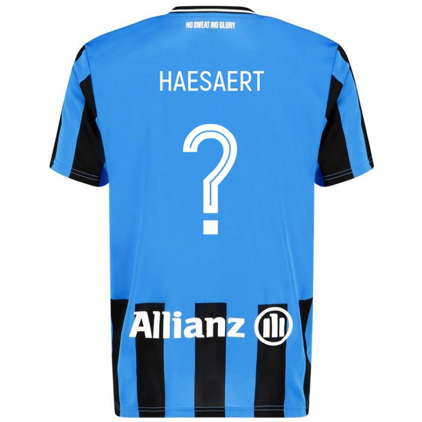 Kandiny Gyermek Mateo Haesaert #0 Égszínkék Fekete Hazai Jersey 2024/25 Mez Póló Ing