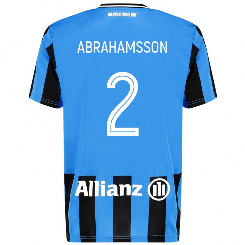 Kandiny Gyermek Sejde Abrahamsson #2 Égszínkék Fekete Hazai Jersey 2024/25 Mez Póló Ing