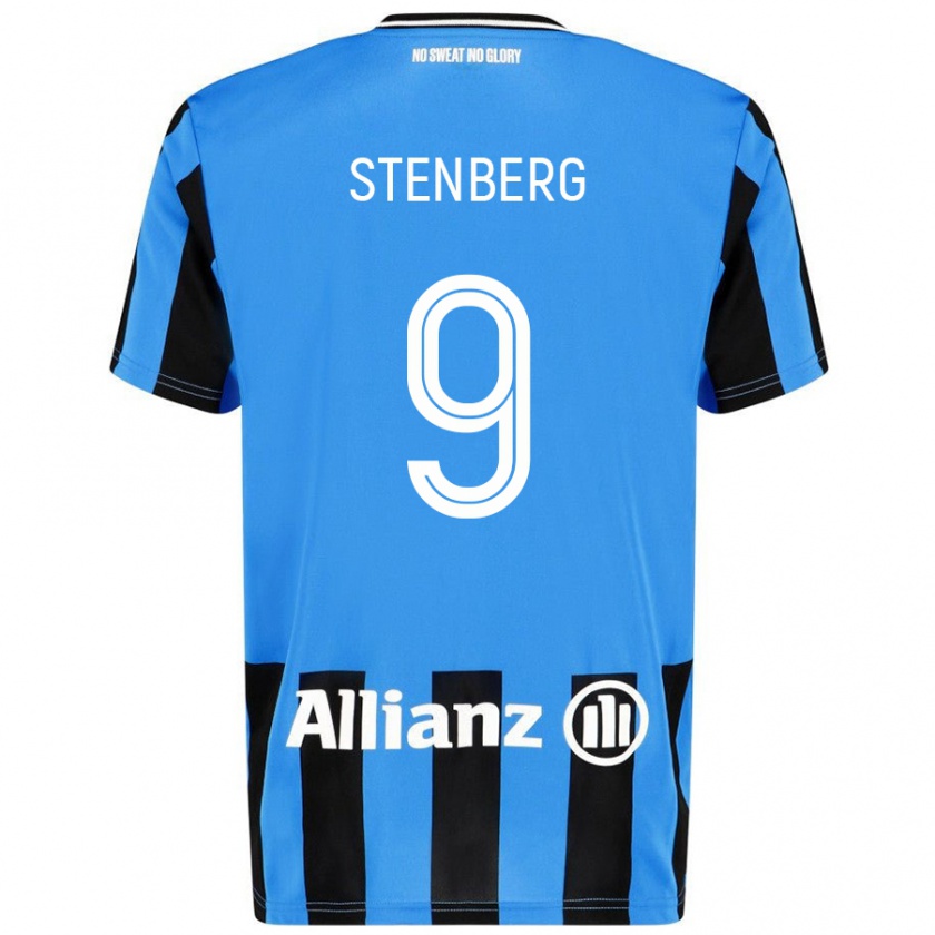 Kandiny Gyermek Hanna Stenberg #9 Égszínkék Fekete Hazai Jersey 2024/25 Mez Póló Ing