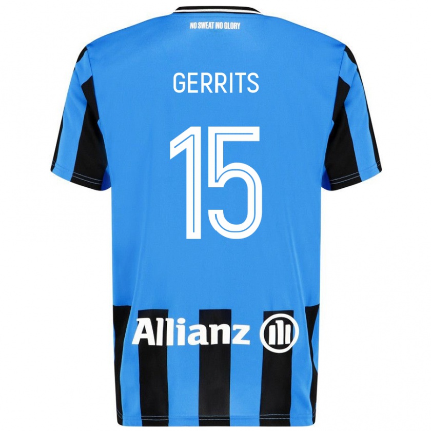 Kandiny Gyermek Melanie Gerrits #15 Égszínkék Fekete Hazai Jersey 2024/25 Mez Póló Ing