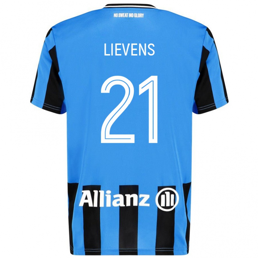 Kandiny Gyermek Caitlin Lievens #21 Égszínkék Fekete Hazai Jersey 2024/25 Mez Póló Ing