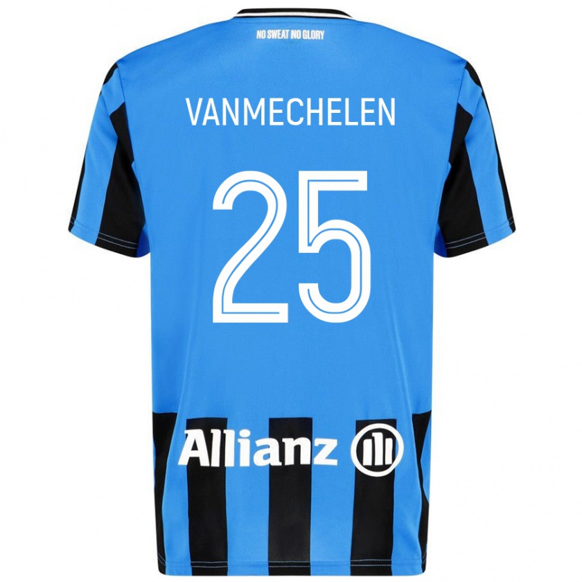 Kandiny Gyermek Davinia Vanmechelen #25 Égszínkék Fekete Hazai Jersey 2024/25 Mez Póló Ing