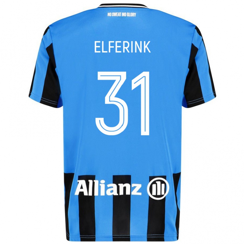 Kandiny Gyermek Marie Elferink #31 Égszínkék Fekete Hazai Jersey 2024/25 Mez Póló Ing