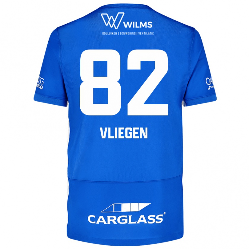 Kandiny Gyermek Olivier Vliegen #82 Kék Hazai Jersey 2024/25 Mez Póló Ing