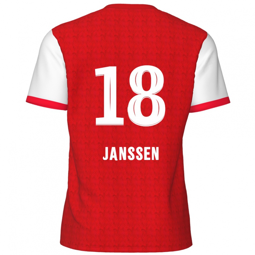 Kandiny Gyermek Vincent Janssen #18 Piros Fehér Hazai Jersey 2024/25 Mez Póló Ing