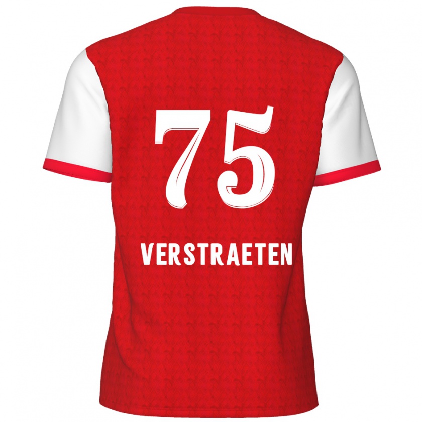 Kandiny Gyermek Andreas Verstraeten #75 Piros Fehér Hazai Jersey 2024/25 Mez Póló Ing