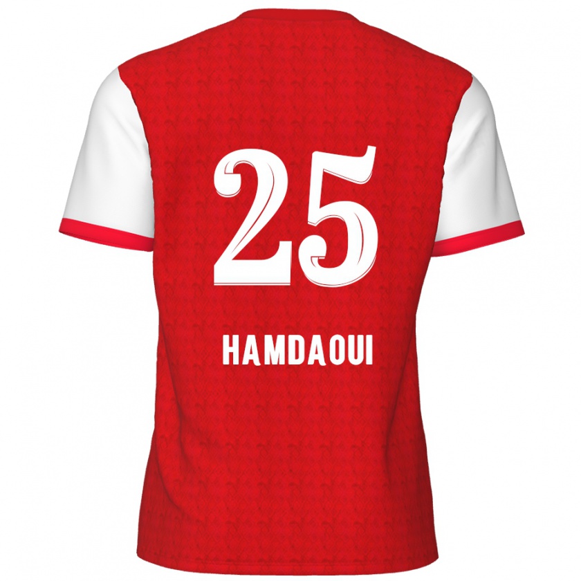 Kandiny Gyermek Youssef Hamdaoui #25 Piros Fehér Hazai Jersey 2024/25 Mez Póló Ing