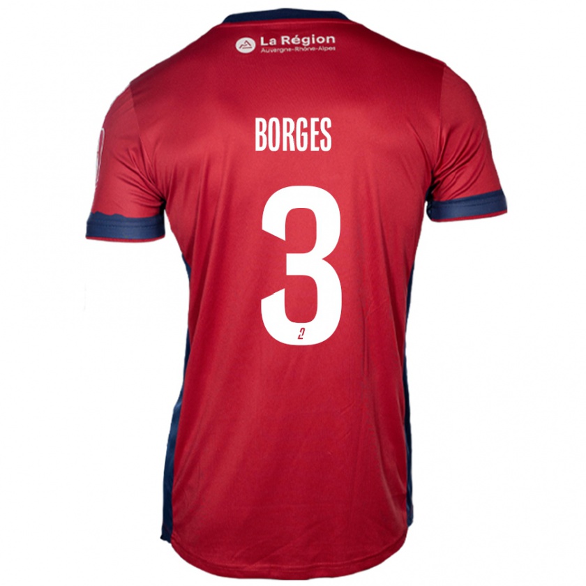 Kandiny Gyermek Neto Borges #3 Világos Bordó Hazai Jersey 2024/25 Mez Póló Ing