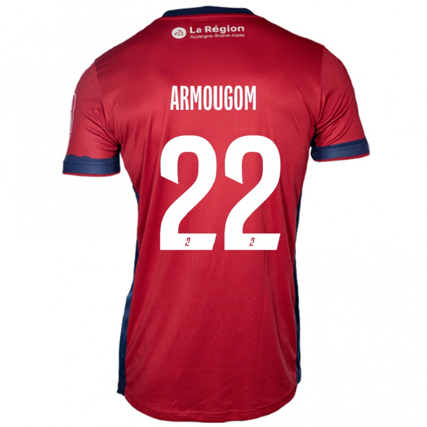 Kandiny Gyermek Yoël Armougom #22 Világos Bordó Hazai Jersey 2024/25 Mez Póló Ing