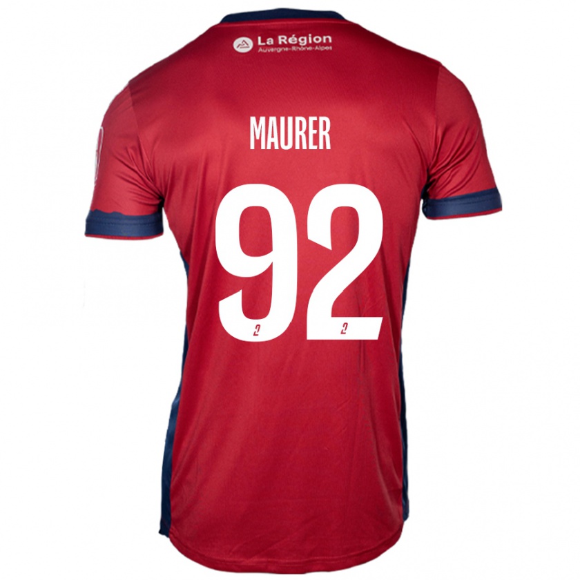 Kandiny Gyermek Aïman Maurer #92 Világos Bordó Hazai Jersey 2024/25 Mez Póló Ing