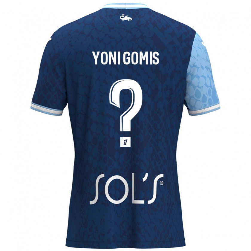 Kandiny Gyermek Yoni Gomis #0 Égszínkék Sötétkék Hazai Jersey 2024/25 Mez Póló Ing