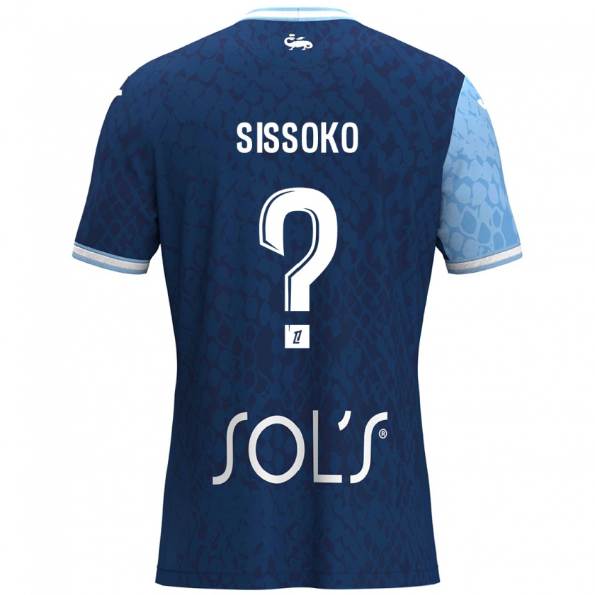 Kandiny Gyermek Mustapha Sissoko #0 Égszínkék Sötétkék Hazai Jersey 2024/25 Mez Póló Ing