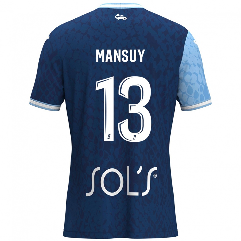 Kandiny Gyermek Héloïse Mansuy #13 Égszínkék Sötétkék Hazai Jersey 2024/25 Mez Póló Ing