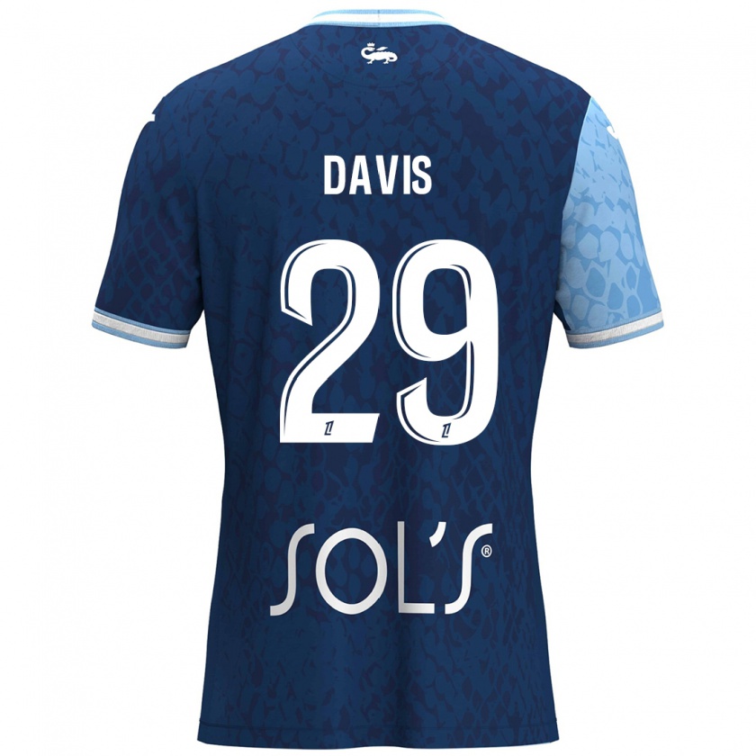 Kandiny Gyermek Deja Davis #29 Égszínkék Sötétkék Hazai Jersey 2024/25 Mez Póló Ing