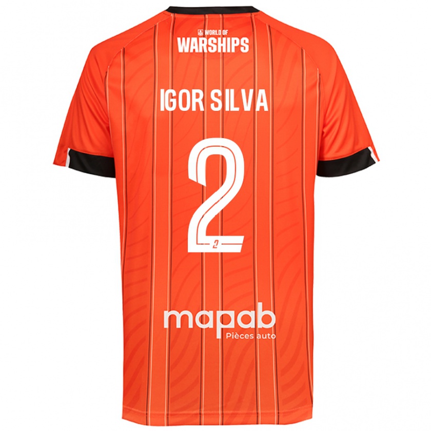 Kandiny Gyermek Igor Silva #2 Narancs Hazai Jersey 2024/25 Mez Póló Ing