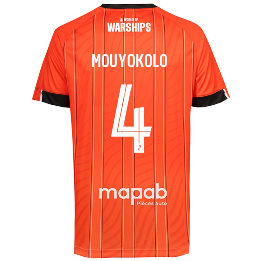 Kandiny Gyermek Loris Mouyokolo #4 Narancs Hazai Jersey 2024/25 Mez Póló Ing