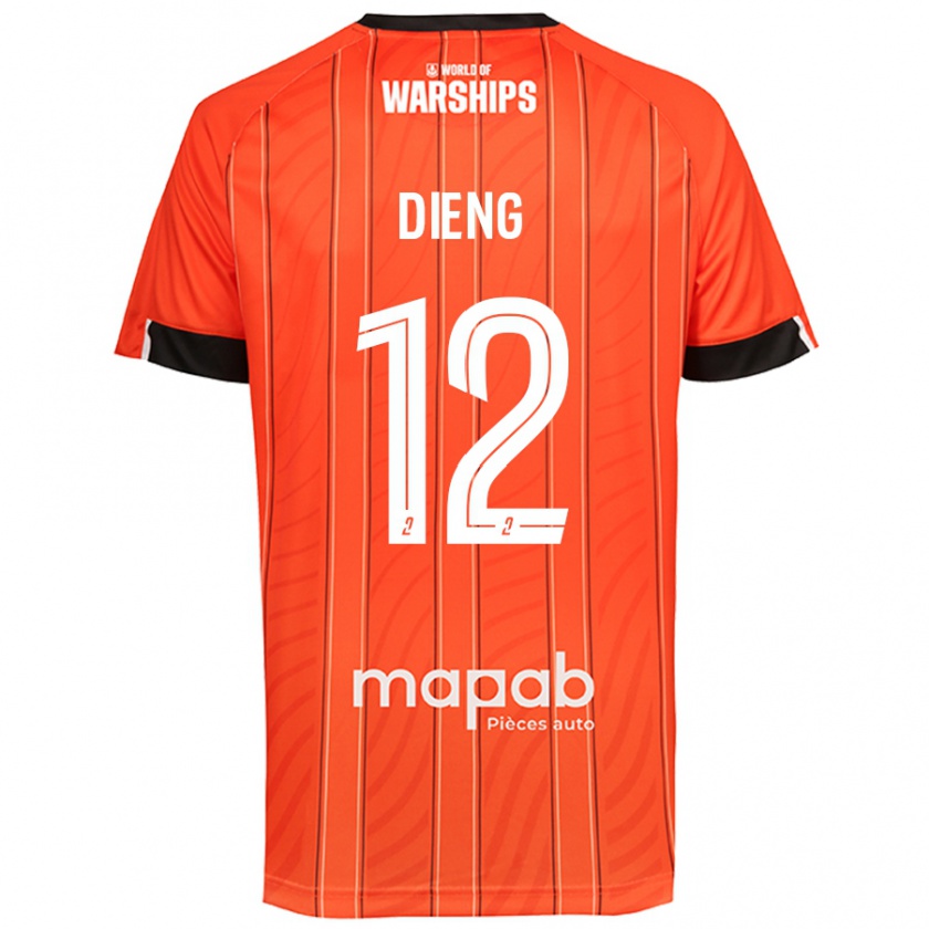 Kandiny Gyermek Bamba Dieng #12 Narancs Hazai Jersey 2024/25 Mez Póló Ing