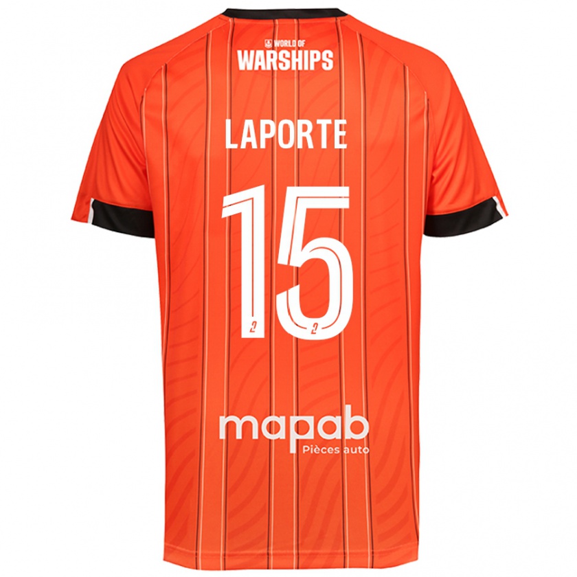 Kandiny Gyermek Julien Laporte #15 Narancs Hazai Jersey 2024/25 Mez Póló Ing