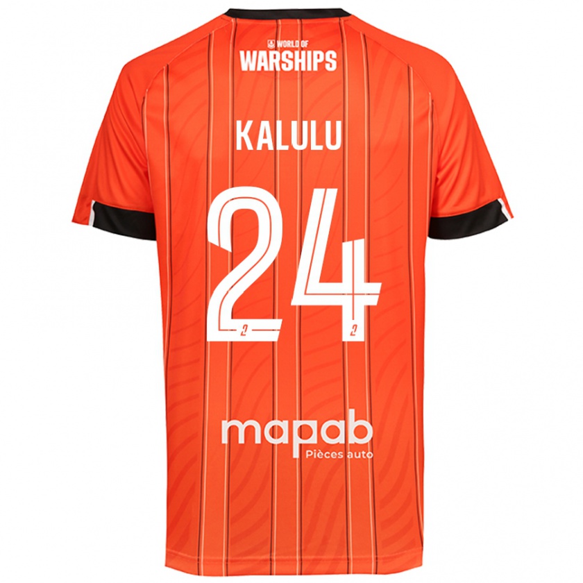 Kandiny Gyermek Gédéon Kalulu #24 Narancs Hazai Jersey 2024/25 Mez Póló Ing