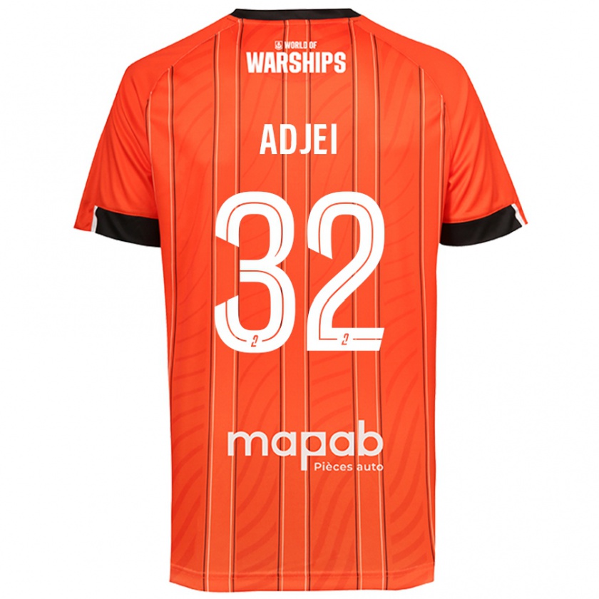 Kandiny Gyermek Nathaniel Adjei #32 Narancs Hazai Jersey 2024/25 Mez Póló Ing