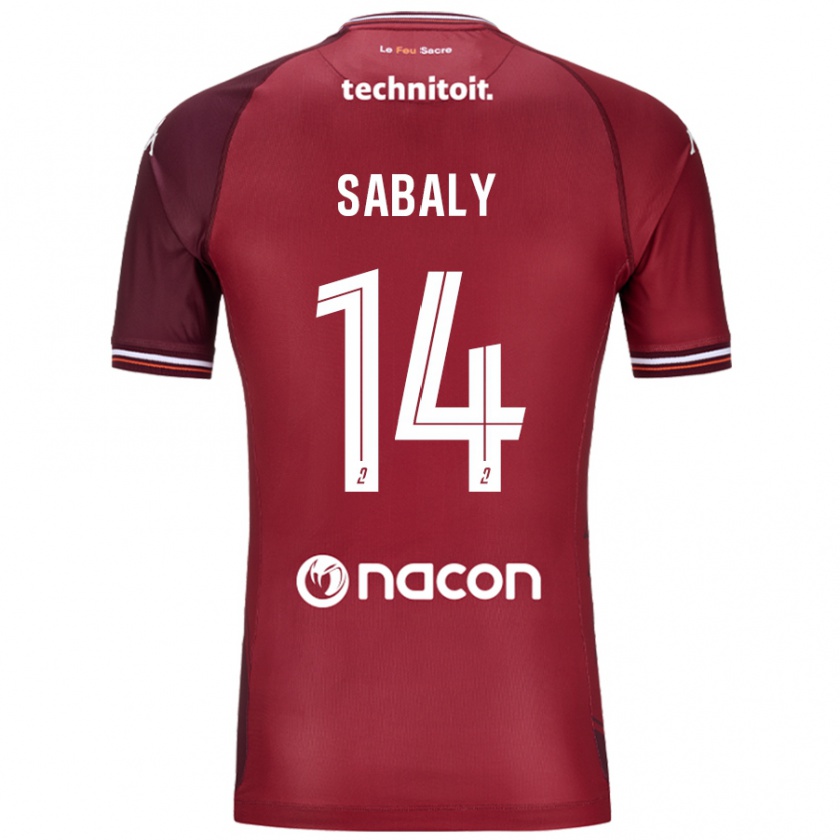 Kandiny Gyermek Cheikh Sabaly #14 Piros Granata Hazai Jersey 2024/25 Mez Póló Ing