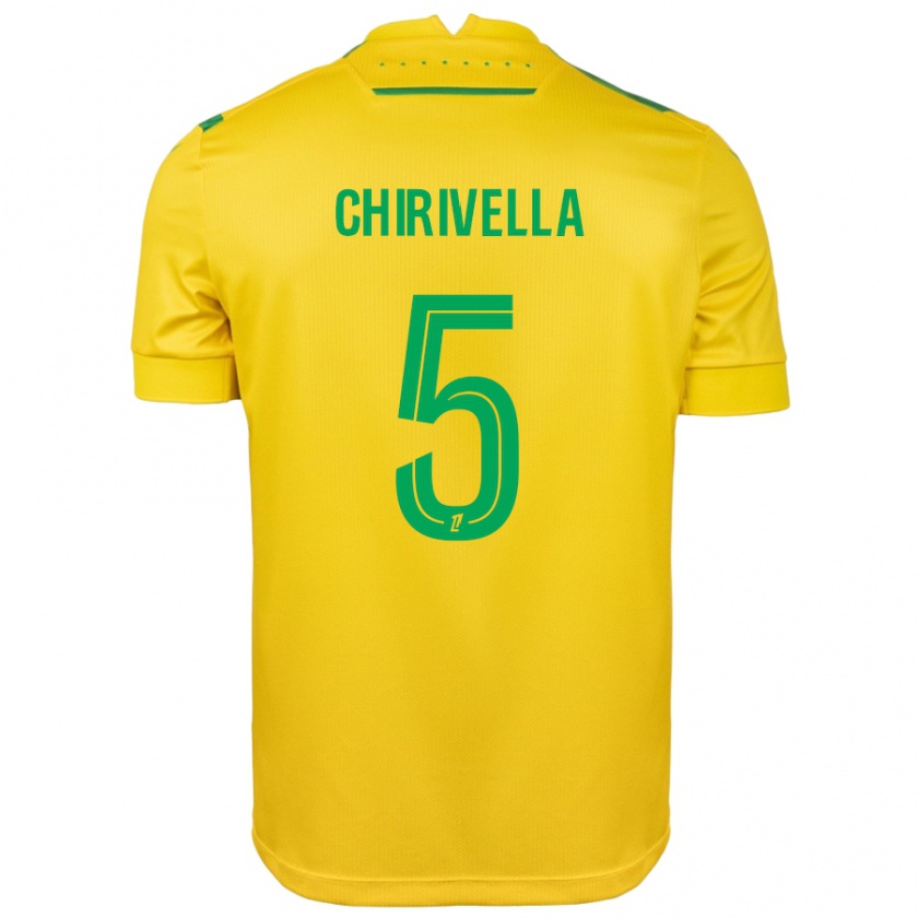 Kandiny Gyermek Pedro Chirivella #5 Sárga Zöld Hazai Jersey 2024/25 Mez Póló Ing