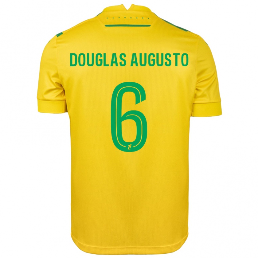 Kandiny Gyermek Douglas Augusto #6 Sárga Zöld Hazai Jersey 2024/25 Mez Póló Ing