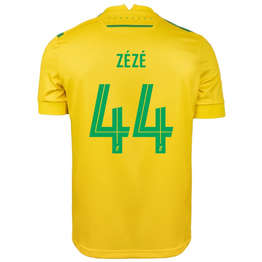 Kandiny Gyermek Nathan Zézé #44 Sárga Zöld Hazai Jersey 2024/25 Mez Póló Ing