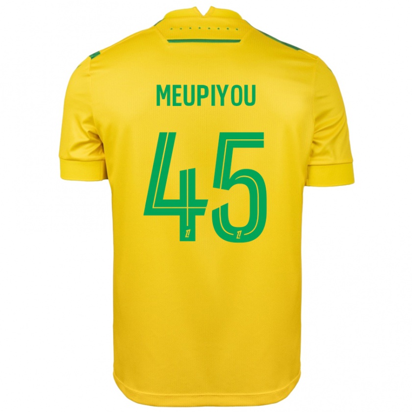 Kandiny Gyermek Bastien Meupiyou #45 Sárga Zöld Hazai Jersey 2024/25 Mez Póló Ing