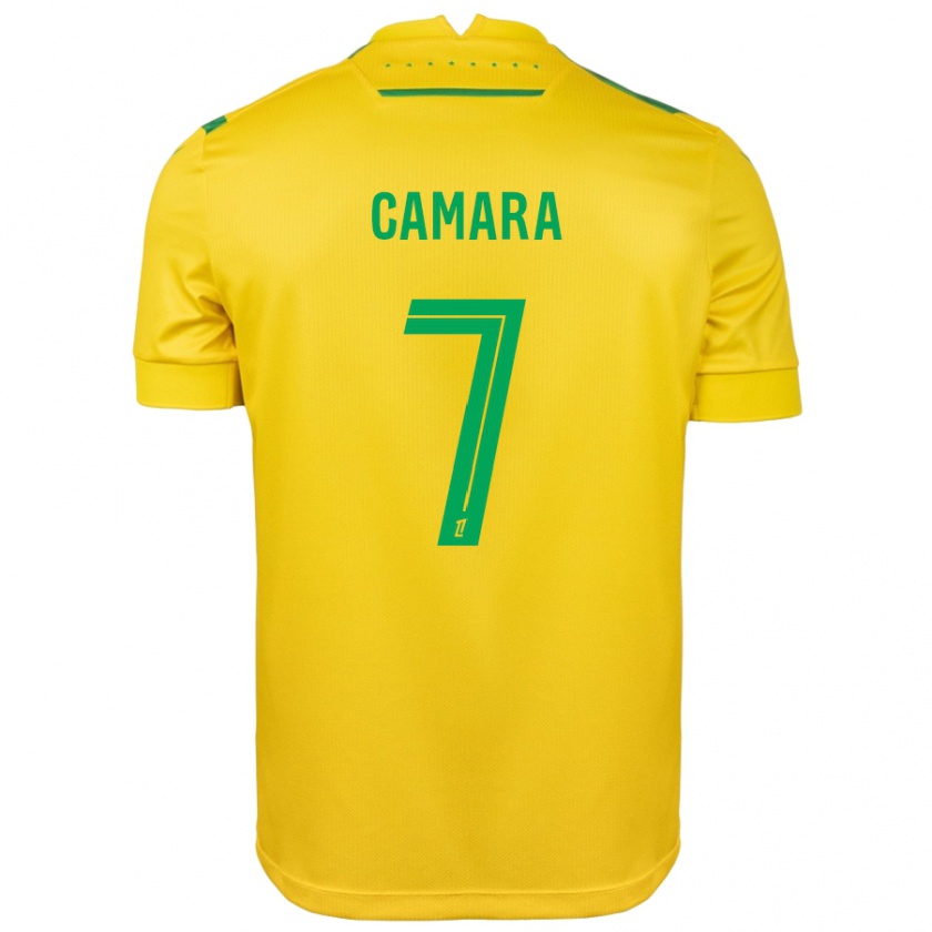 Kandiny Gyermek Mohamed Camara #7 Sárga Zöld Hazai Jersey 2024/25 Mez Póló Ing