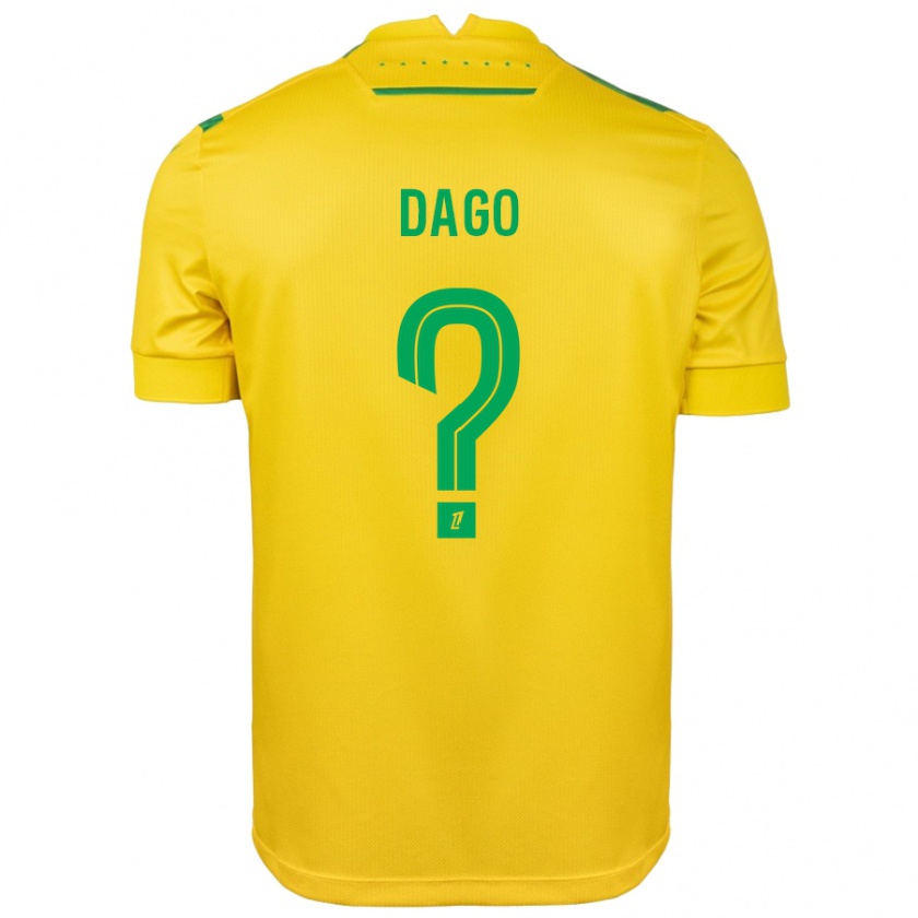 Kandiny Gyermek Joshua Dago #0 Sárga Zöld Hazai Jersey 2024/25 Mez Póló Ing