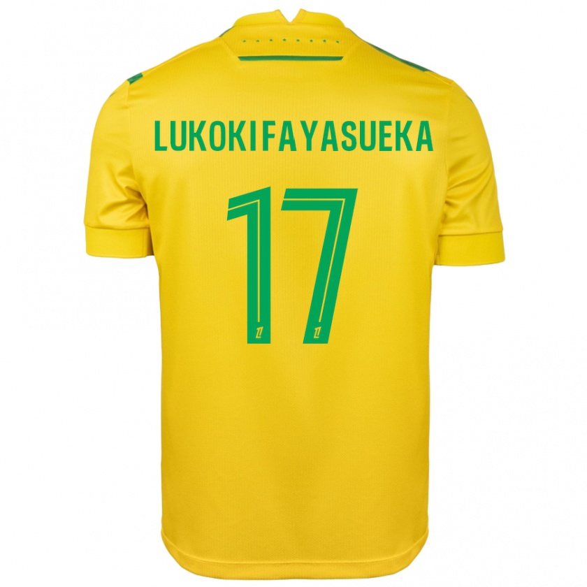 Kandiny Gyermek Kévin Lukoki Fayasueka #17 Sárga Zöld Hazai Jersey 2024/25 Mez Póló Ing