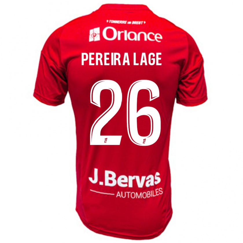 Kandiny Gyermek Mathias Pereira Lage #26 Piros Fehér Hazai Jersey 2024/25 Mez Póló Ing