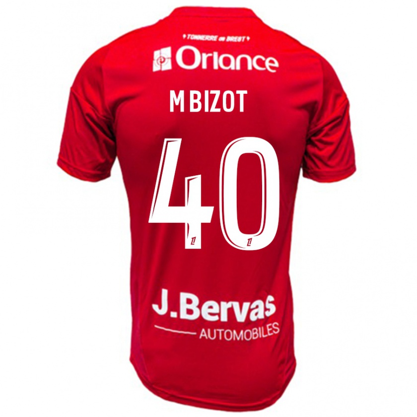 Kandiny Gyermek Marco Bizot #40 Piros Fehér Hazai Jersey 2024/25 Mez Póló Ing