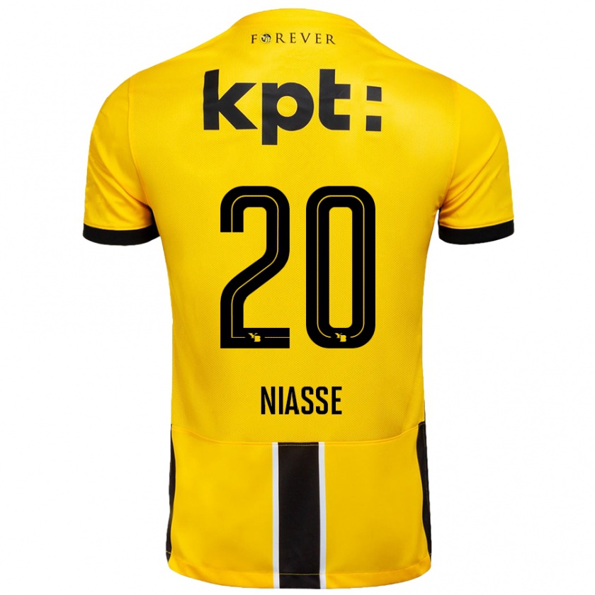 Kandiny Gyermek Cheikh Niasse #20 Sárga Fekete Hazai Jersey 2024/25 Mez Póló Ing