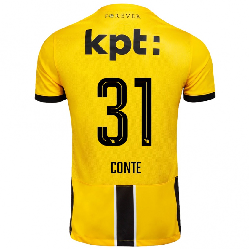 Kandiny Gyermek Facinet Conte #31 Sárga Fekete Hazai Jersey 2024/25 Mez Póló Ing