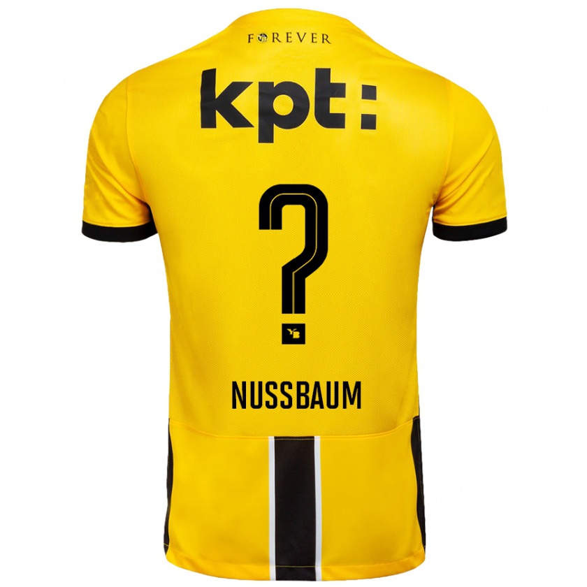 Kandiny Gyermek Ramon Nussbaum #0 Sárga Fekete Hazai Jersey 2024/25 Mez Póló Ing