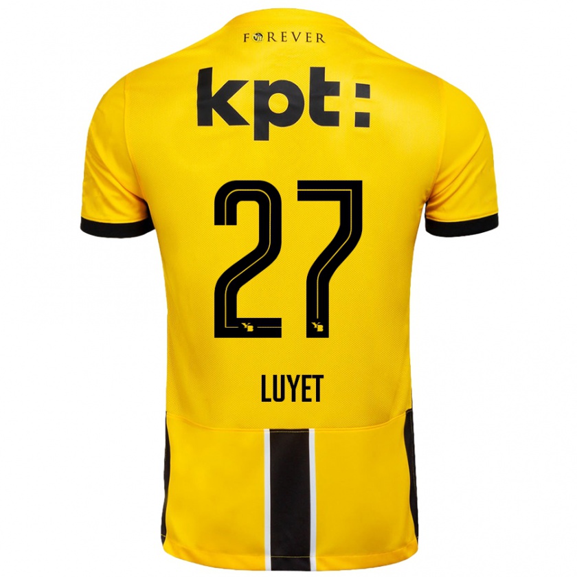 Kandiny Gyermek Naomi Luyet #27 Sárga Fekete Hazai Jersey 2024/25 Mez Póló Ing