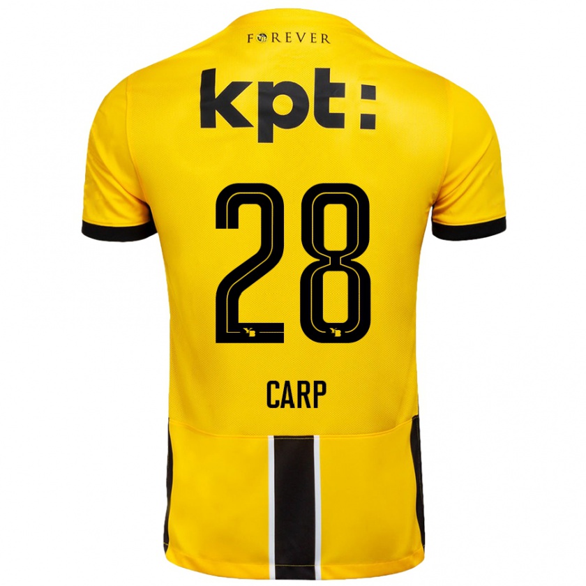 Kandiny Gyermek Cristina Carp #28 Sárga Fekete Hazai Jersey 2024/25 Mez Póló Ing