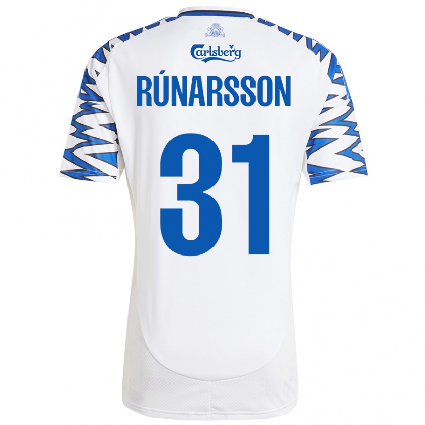 Kandiny Gyermek Rúnar Alex Rúnarsson #31 Fehér Ég Kék Hazai Jersey 2024/25 Mez Póló Ing