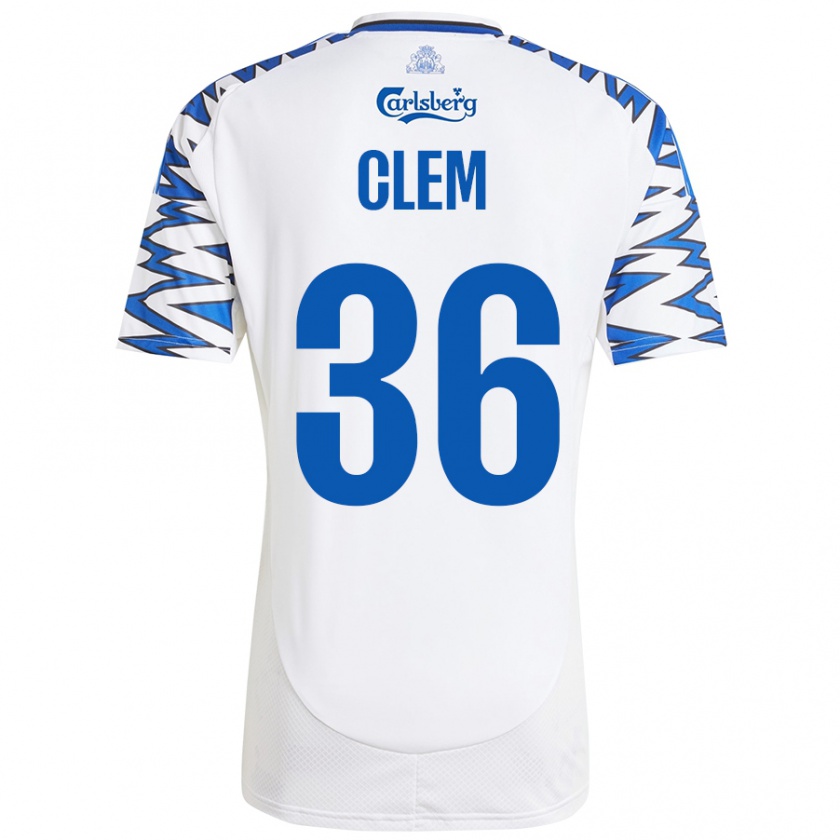 Kandiny Gyermek William Clem #36 Fehér Ég Kék Hazai Jersey 2024/25 Mez Póló Ing