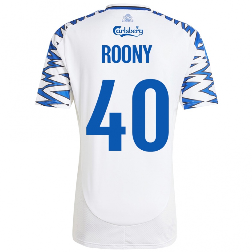 Kandiny Gyermek Roony Bardghji #40 Fehér Ég Kék Hazai Jersey 2024/25 Mez Póló Ing