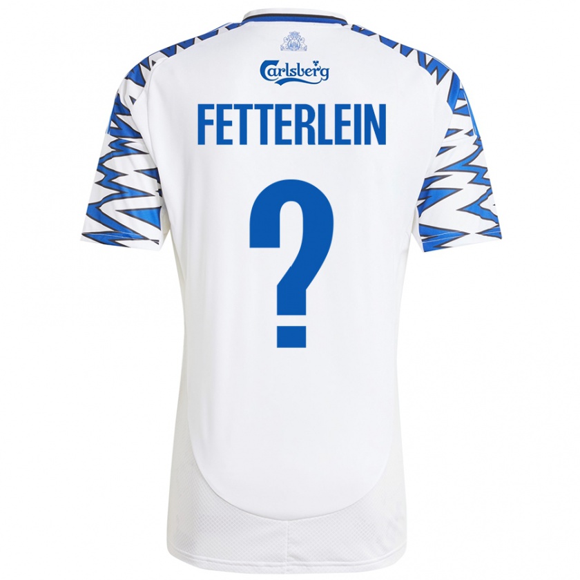 Kandiny Gyermek Sean Fetterlein #0 Fehér Ég Kék Hazai Jersey 2024/25 Mez Póló Ing